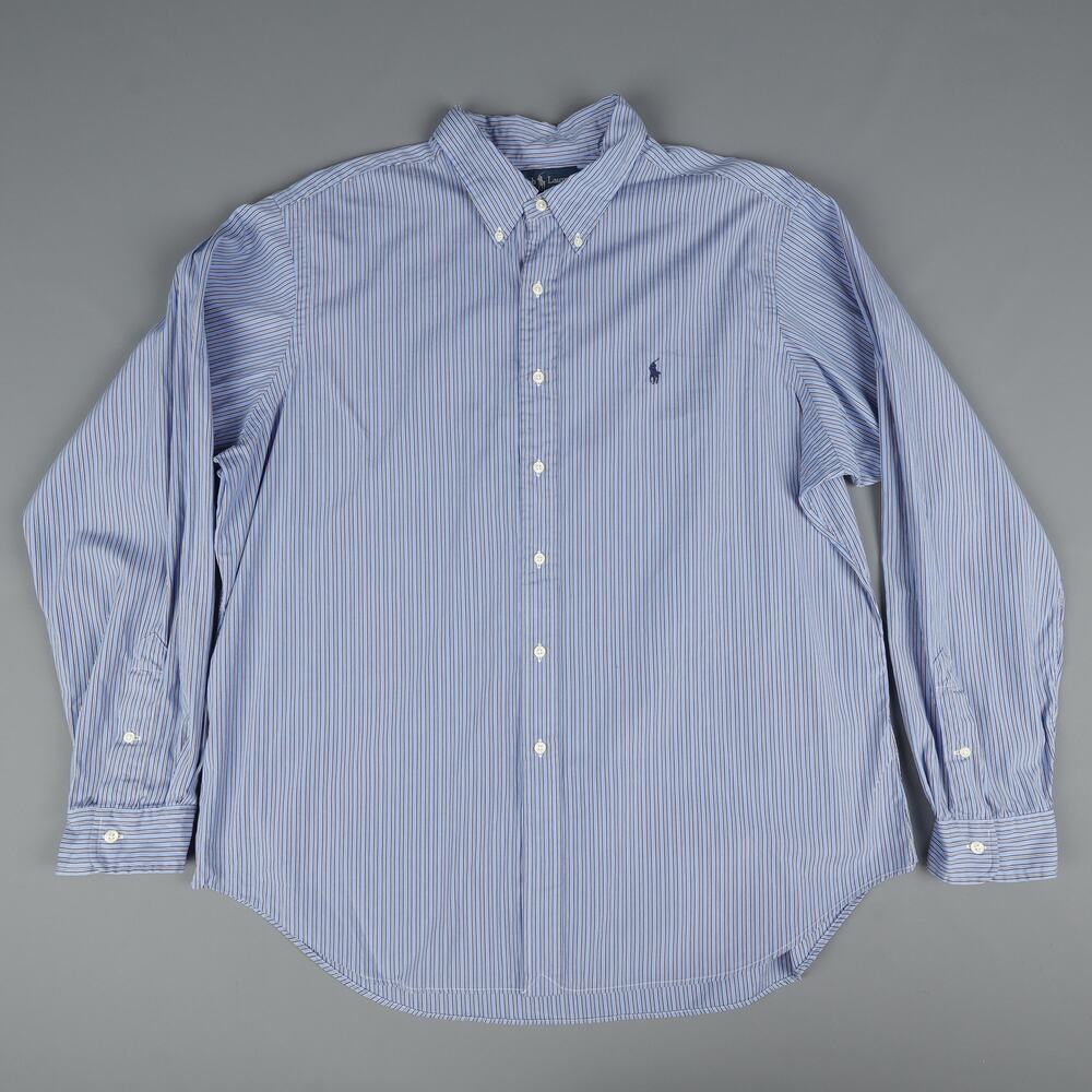 Ralph Lauren Mens XXL Classic Fit Long Sleeve Button Down Shirt Vintage Blue